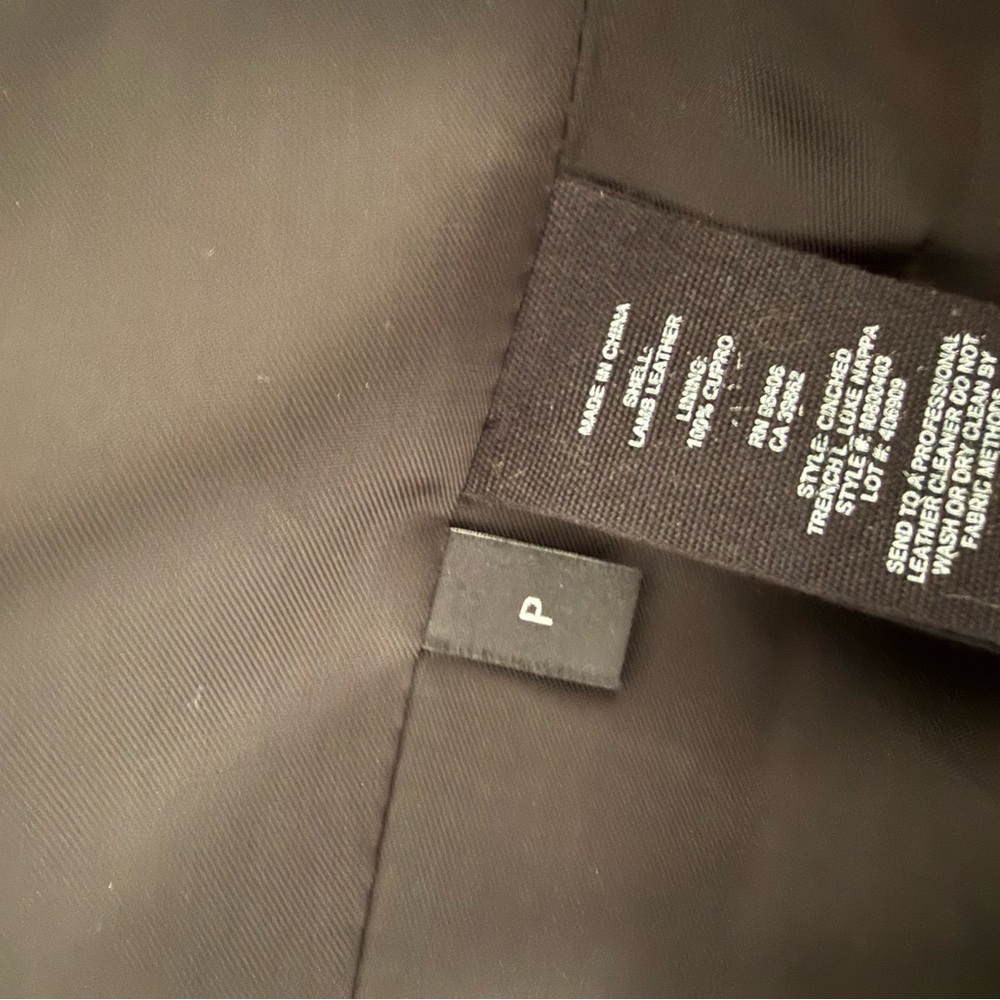 Theory Black Leather Napa Belted Trench Coat - Picture 6 of 7